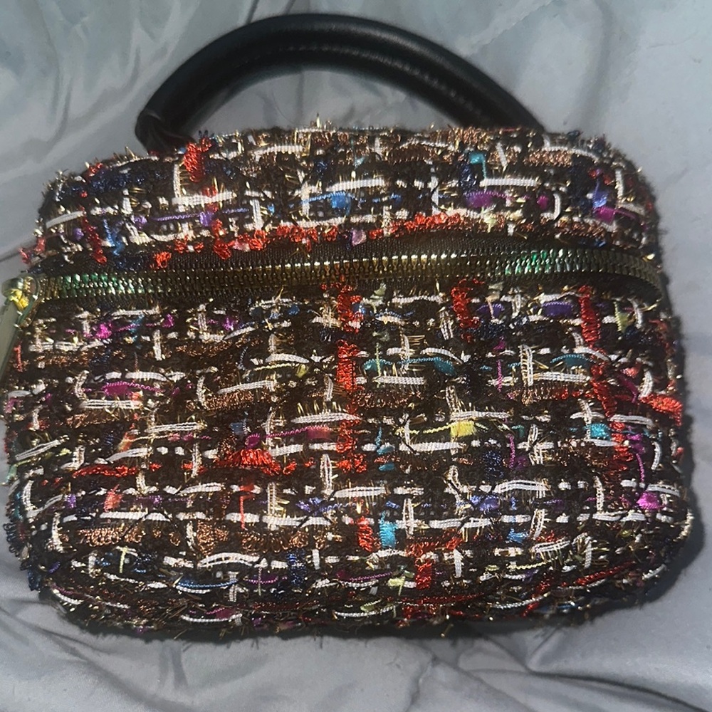 Chic Multicolor Tweed Handbag